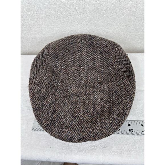 VINTAGE 100% WOOL HAND WOVEN HARRIS TWEED FLAT CAP - Picture 7 of 8